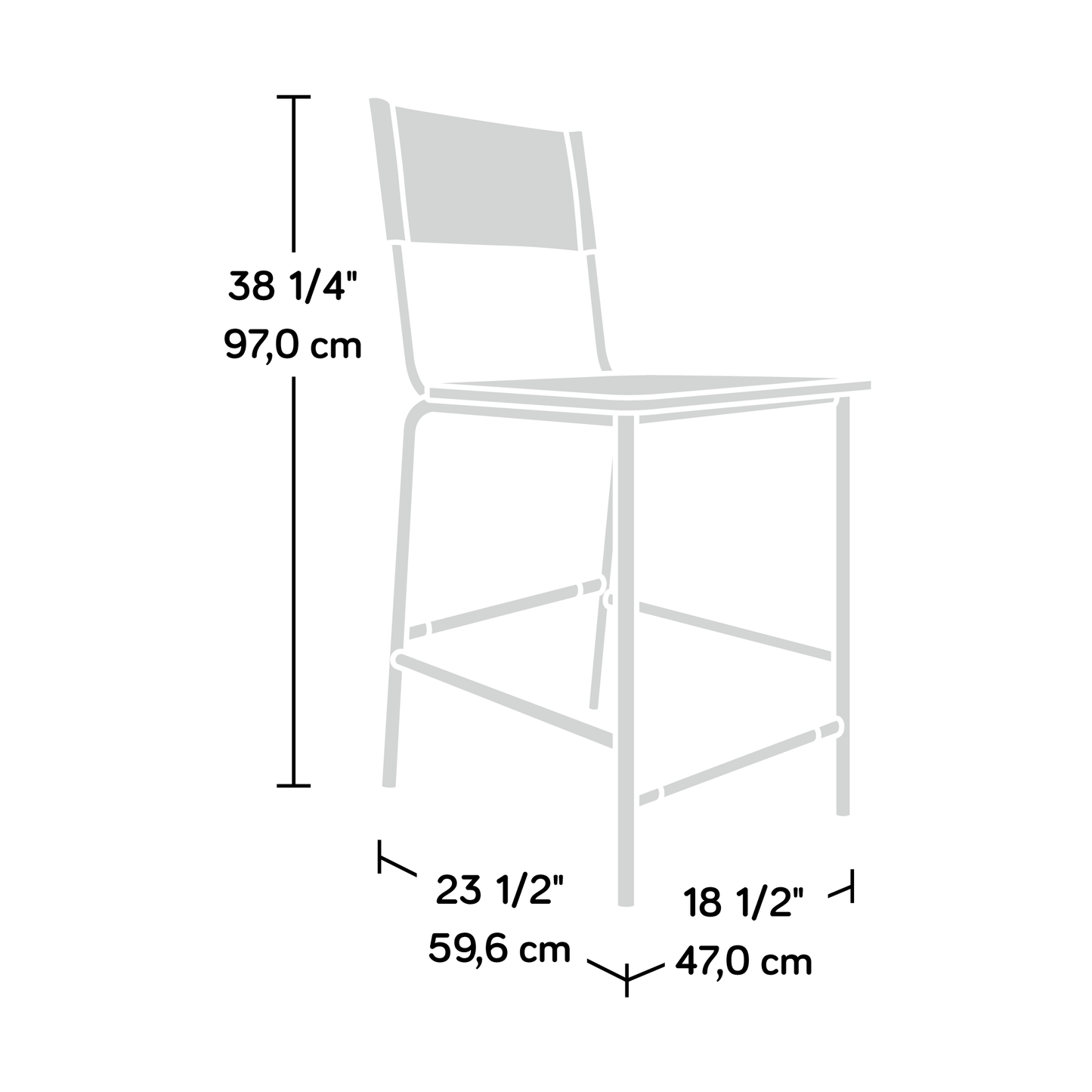 Industrial Bar Stools with Black Metal Frame for Dining Room