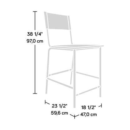 Industrial Bar Stools with Black Metal Frame for Dining Room