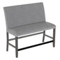 Gray Upholstered Bench With Back