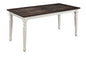 Brown And White Gathering Dining Table with Leaf