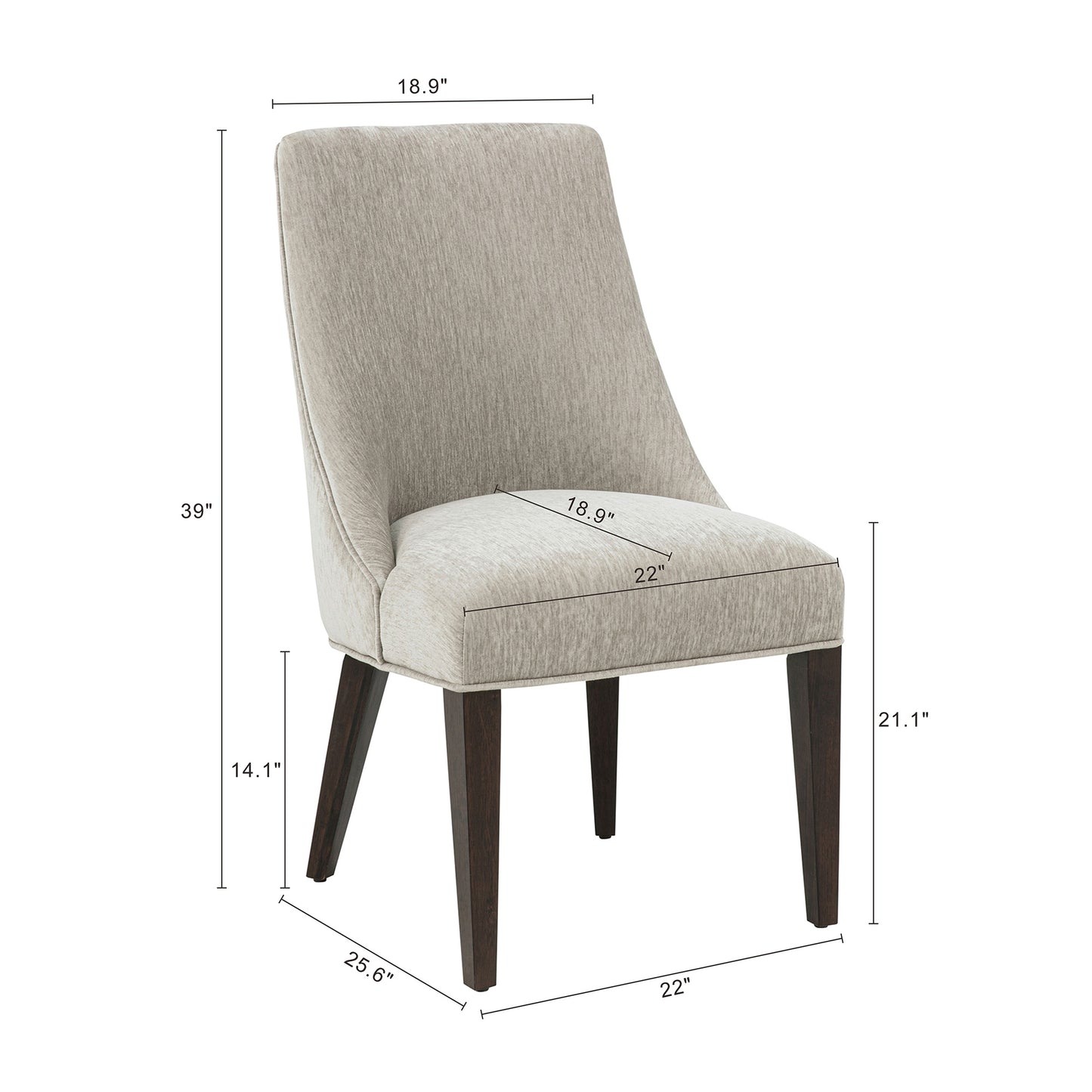 Taupe Rubber Wood Dining Chairs - Set of 2