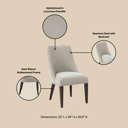 Taupe Rubber Wood Dining Chairs - Set of 2