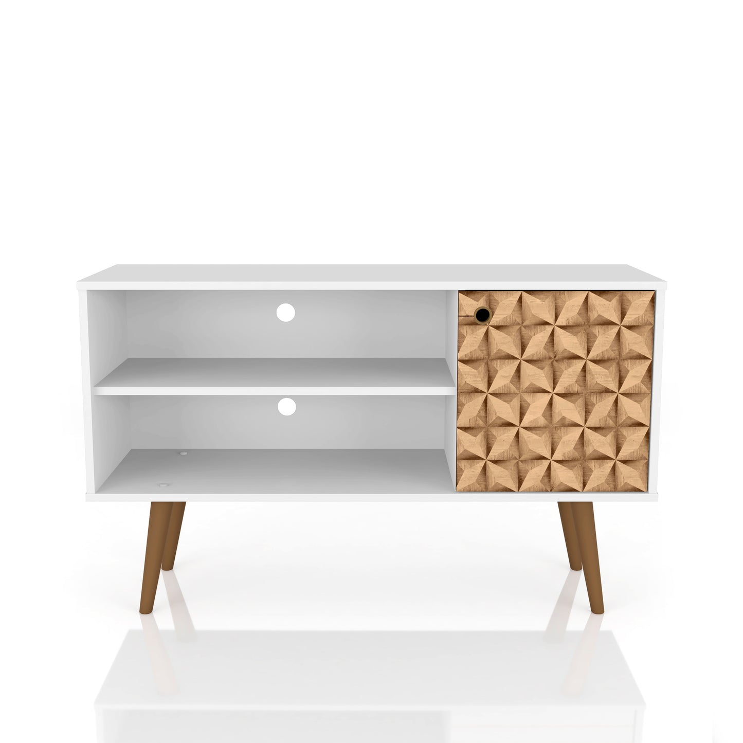 TV Stand in Natural and White