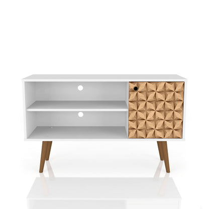 TV Stand in Natural and White