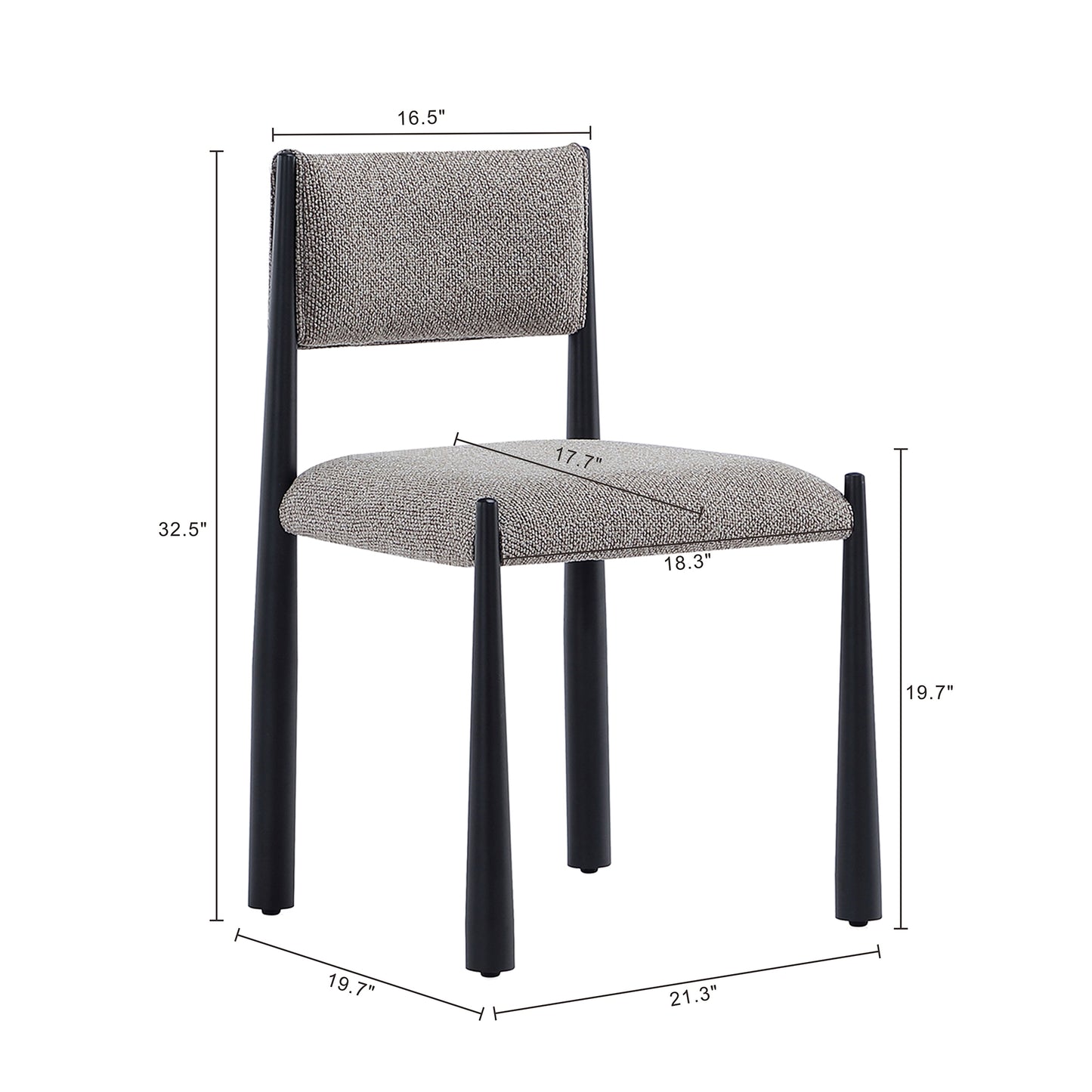 Mushroom Metal Dining Chair - Set of 2