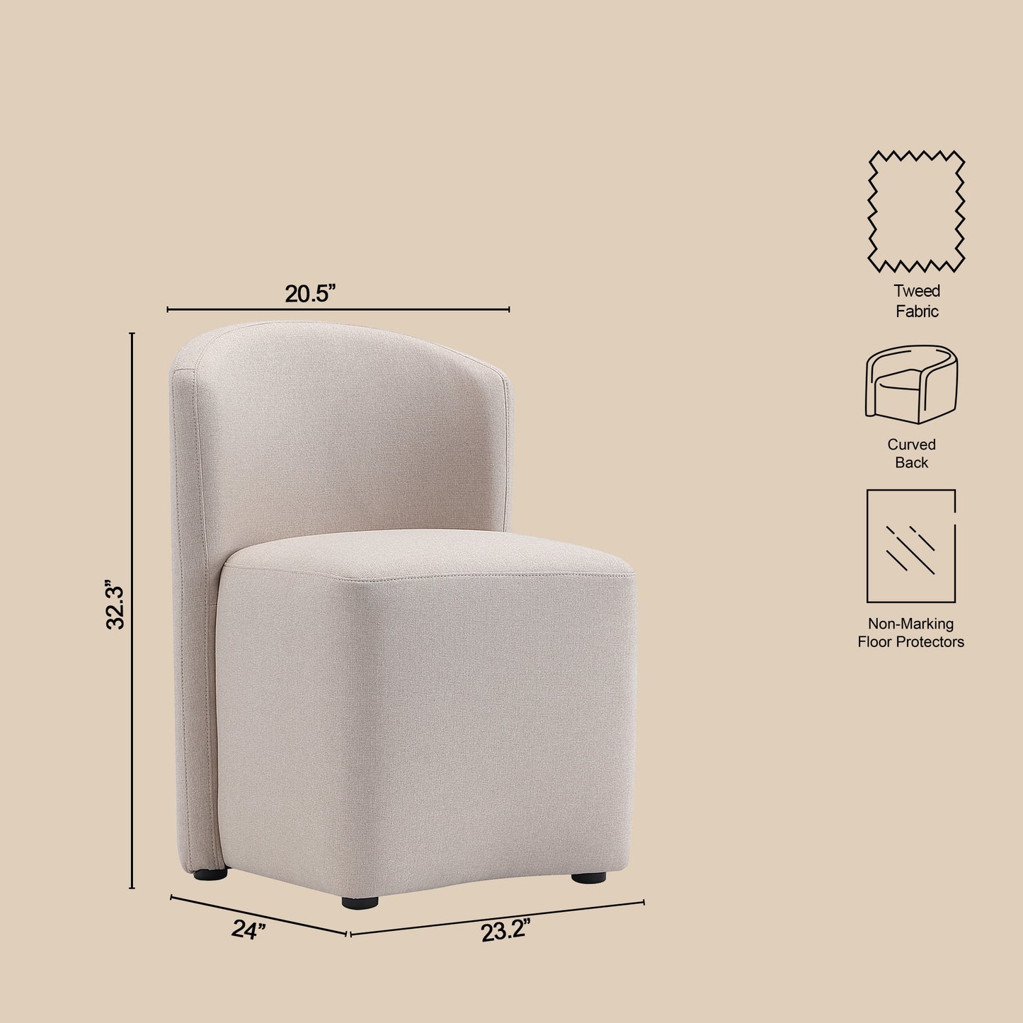 Barley Beige Wood Barrel Side Chair - Dining Room Seating