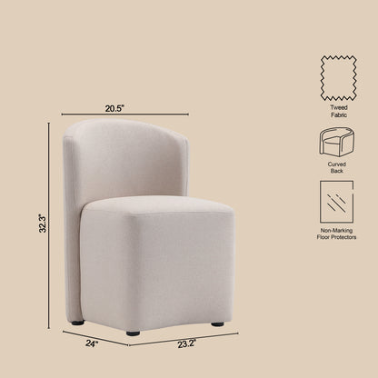 Barley Beige Wood Barrel Side Chair - Dining Room Seating