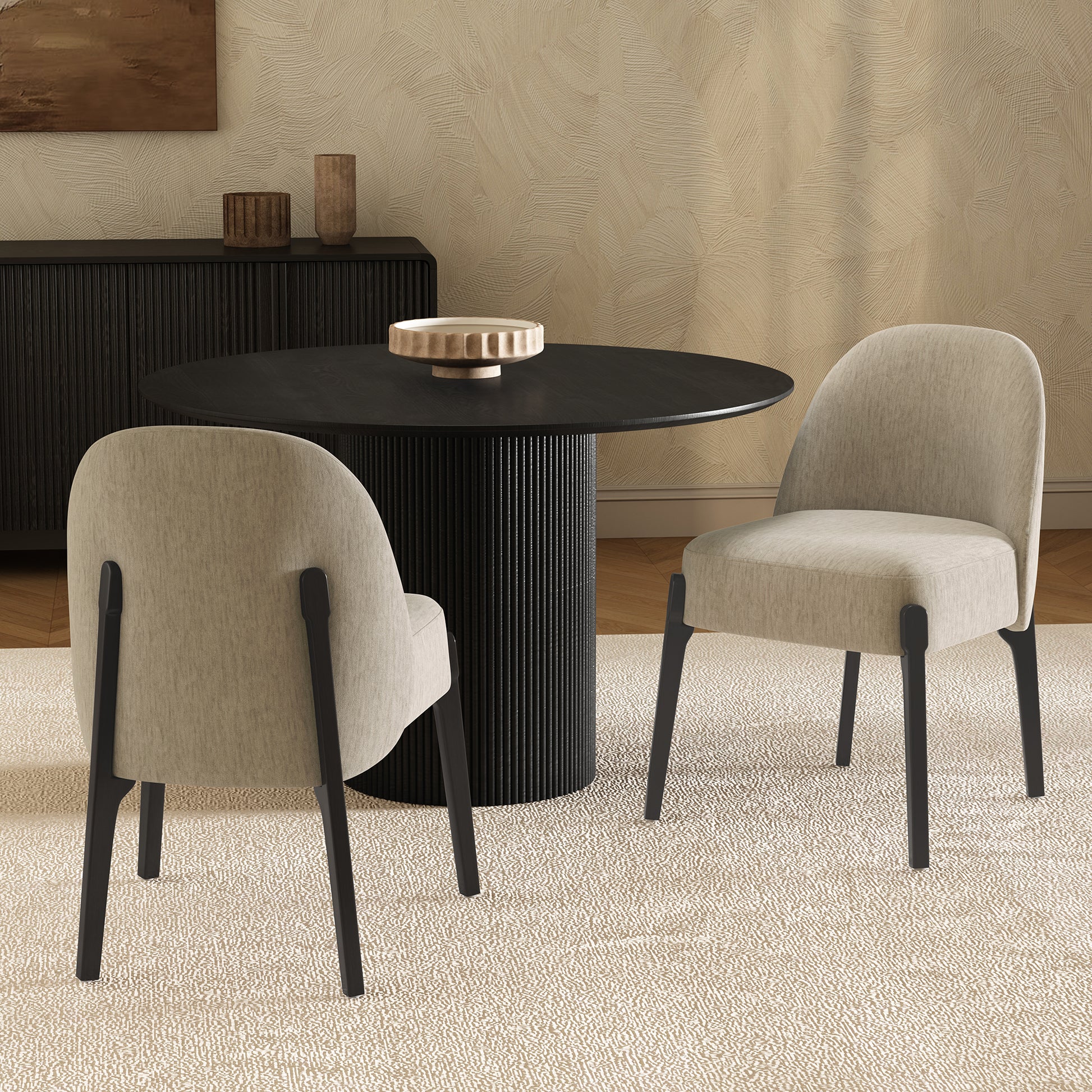 Taupe Wood Side Chair - Set of 2 Dining Chairs
