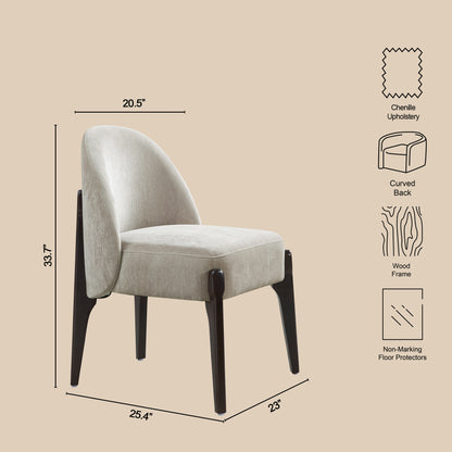 Taupe Wood Side Chair - Set of 2 Dining Chairs