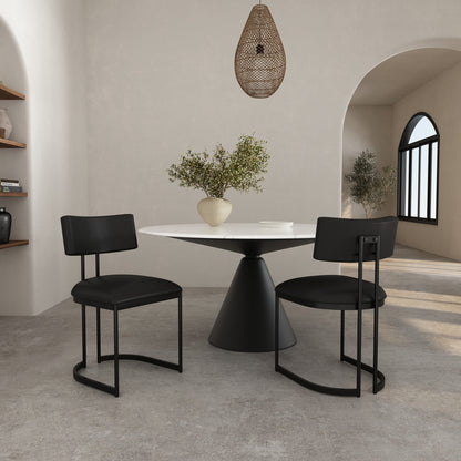 Black Metal Dining Chair - Set of 2 for Dining Room