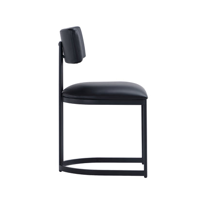 Black Metal Dining Chair - Set of 2 for Dining Room