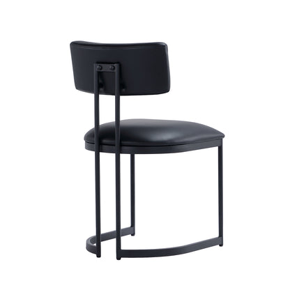 Black Metal Dining Chair - Set of 2 for Dining Room