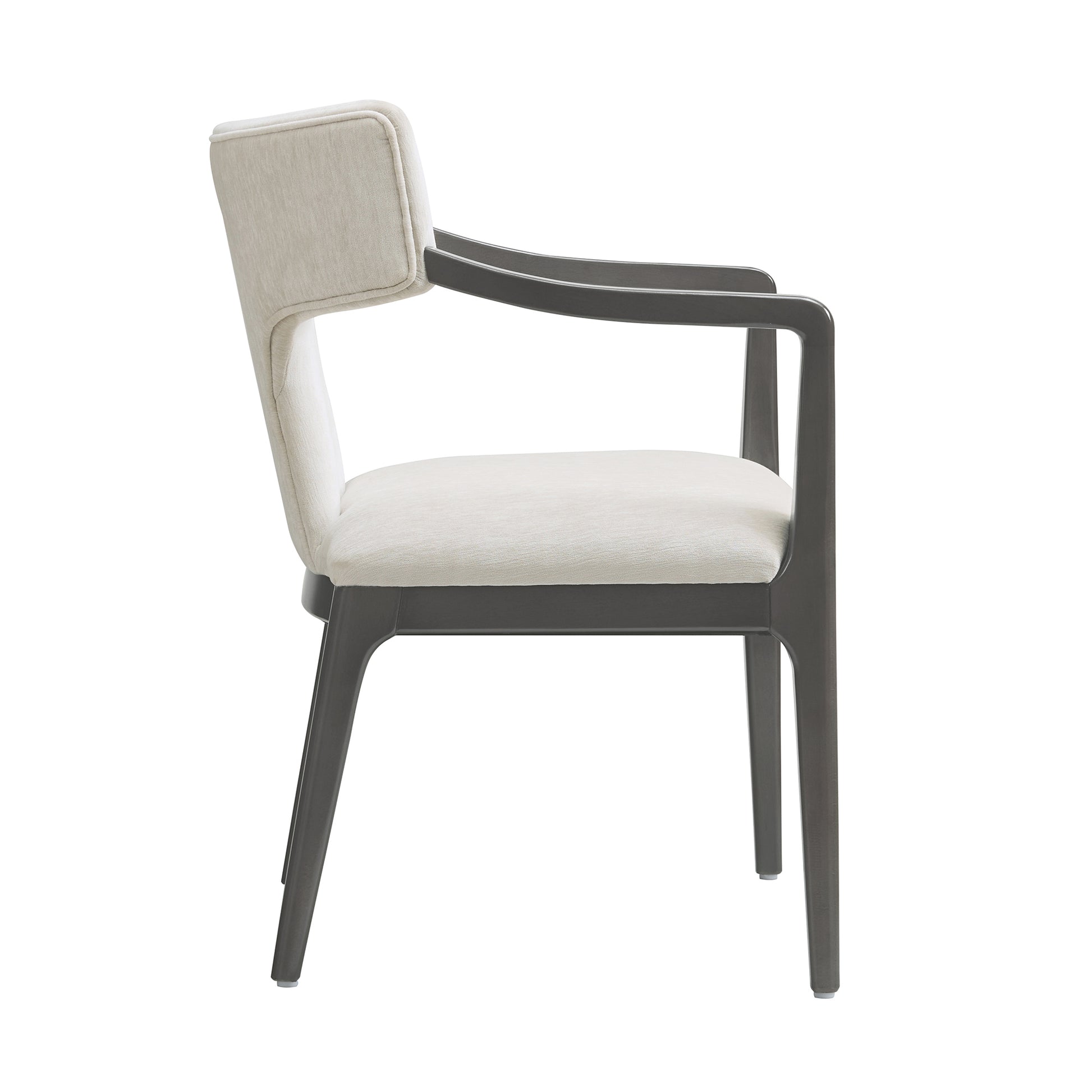 Cream Wooden Dining Chair with Chenille Cushion for Dining Room Seating