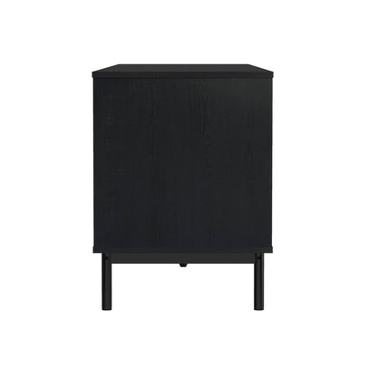 70.9" Black Natural TV Stand with Storage