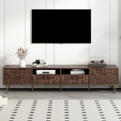 Mid-Century TV Stand - 78.7" Storage Console for TVs up to 85"