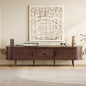 70 Inch Mid Century Modern TV Stand, TV Stand for 80 Inch TV, TV Stand with Tambour Doors, Drawers and Power Outlet, TV Consoles for Living Room, Bedroom