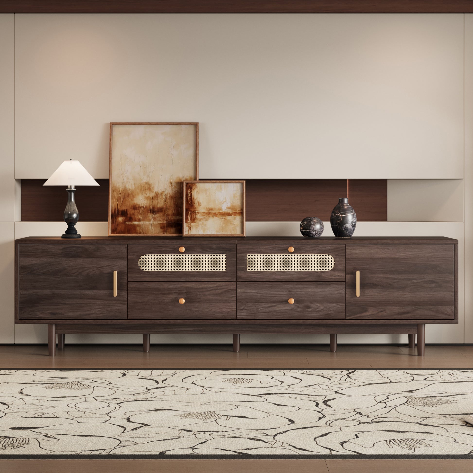 76" TV Stand with Drawers for Living Room/Bedroom, Modern Chic Entertainment Center for TVs Up to 85 inches, Entertainment Center with Storage
