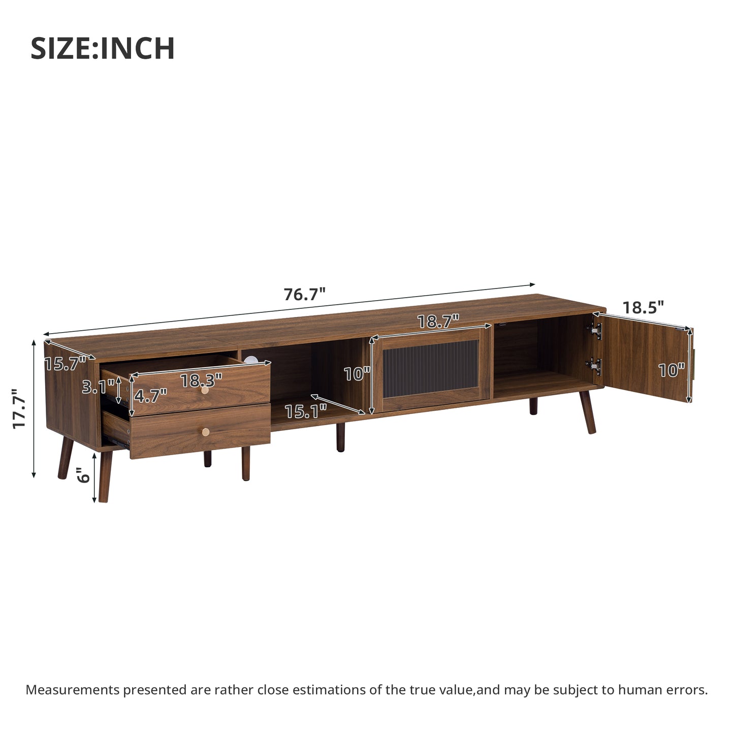 76 Inch Natural Wood TV Stand for 70-85 Inch TVs