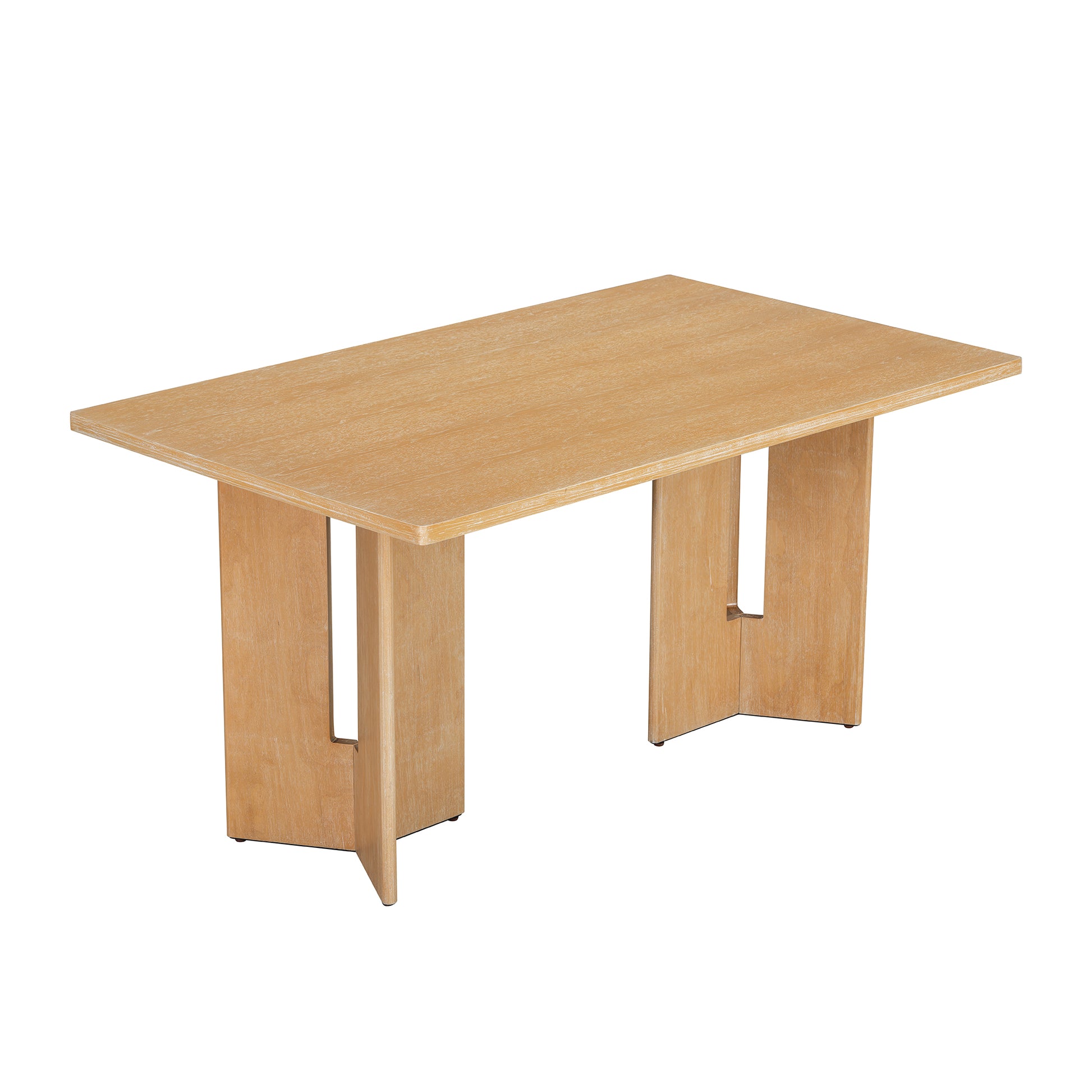 60 Inch Farmhouse Dining Table - Natural Wood Wash
