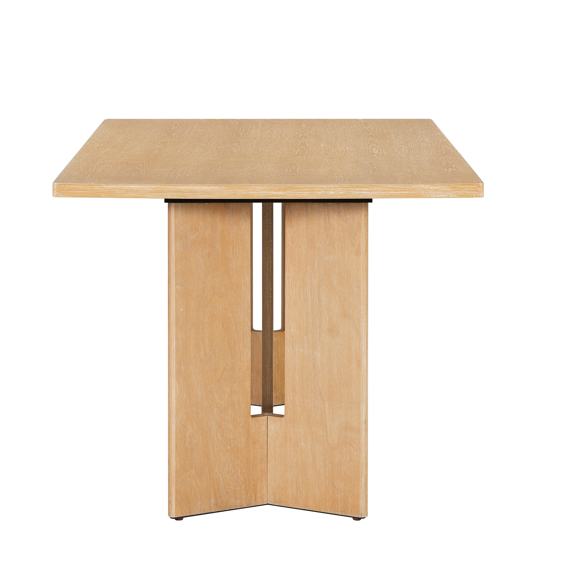 60 Inch Farmhouse Dining Table - Natural Wood Wash