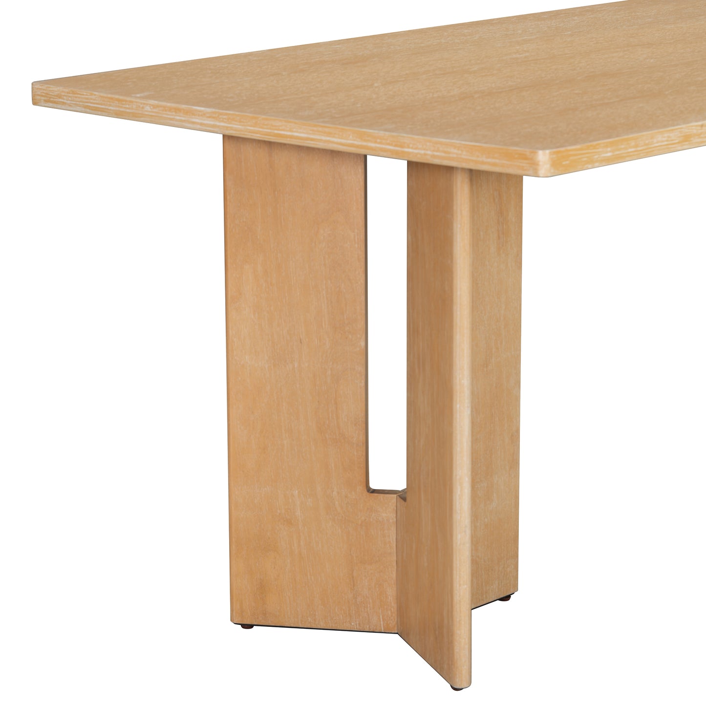 60 Inch Farmhouse Dining Table - Natural Wood Wash
