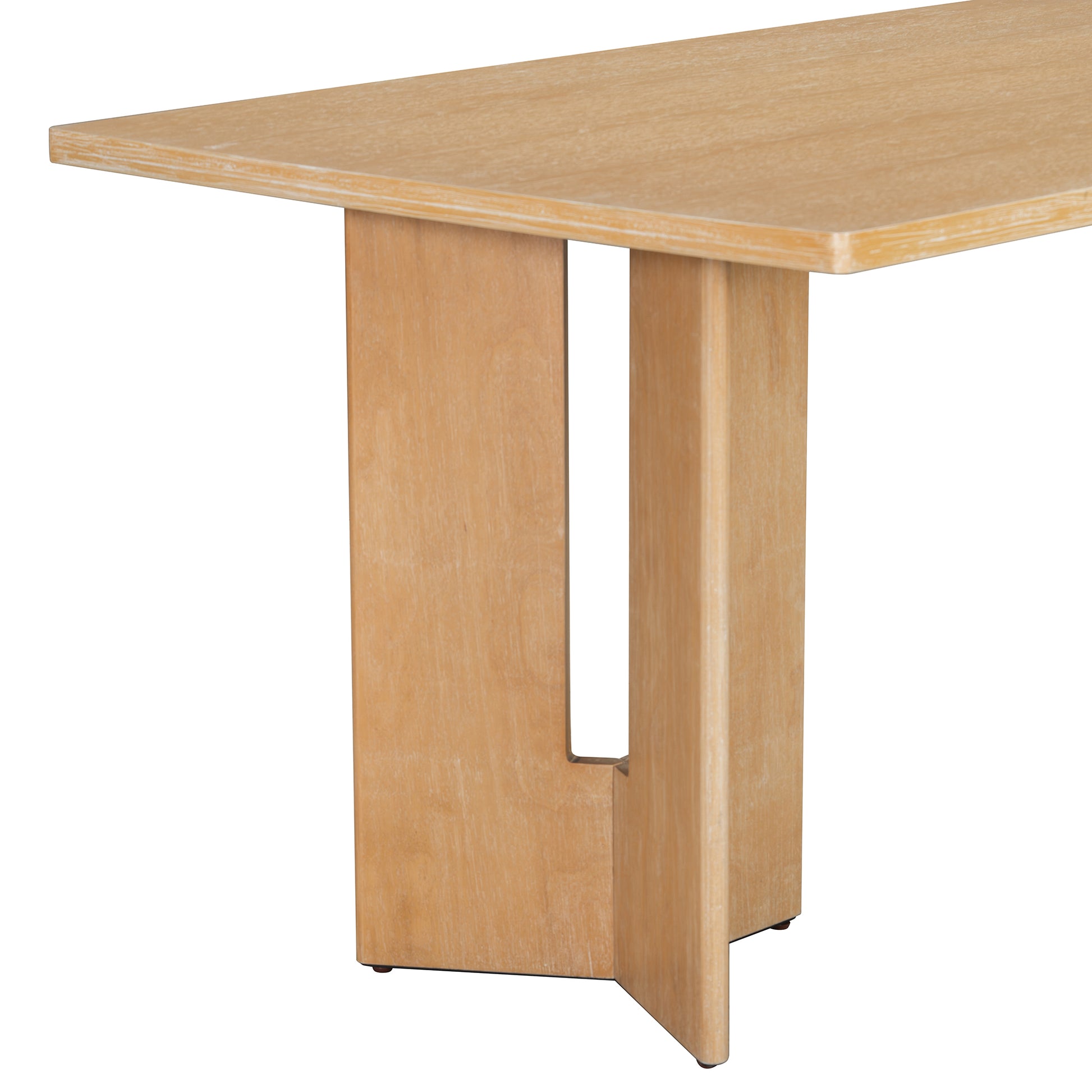 60 Inch Farmhouse Dining Table - Natural Wood Wash
