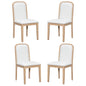 TREXM Vintage Style Dining Chair Set with 4 Upholstered Chairs for Dining Room and Living Room (Natural Wood Wash)