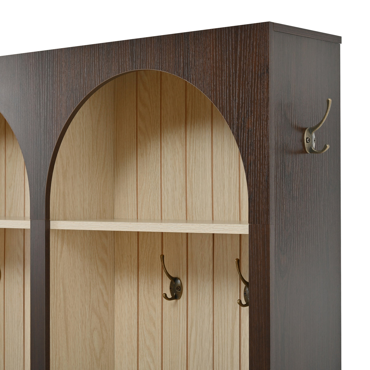 Dark Walnut Hall Tree with Bench & Storage