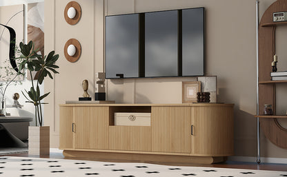 70" Acacia Wood TV Stand with Storage Shelves