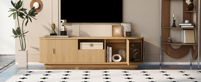 70" Acacia Wood TV Stand with Storage Shelves