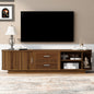 U-Can Modern TV Stand with Drawers, Hidden Sliding Storage, Rounded Corners, and Waterproof Surface,  Fits 65"-70" TVs