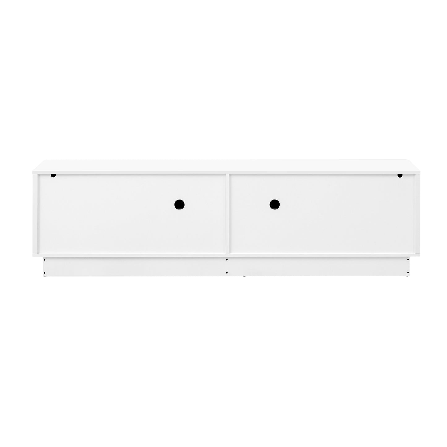 U-Can Wave Design Cabinet - White, 4 Doors, Adjustable Shelves for Living Room
