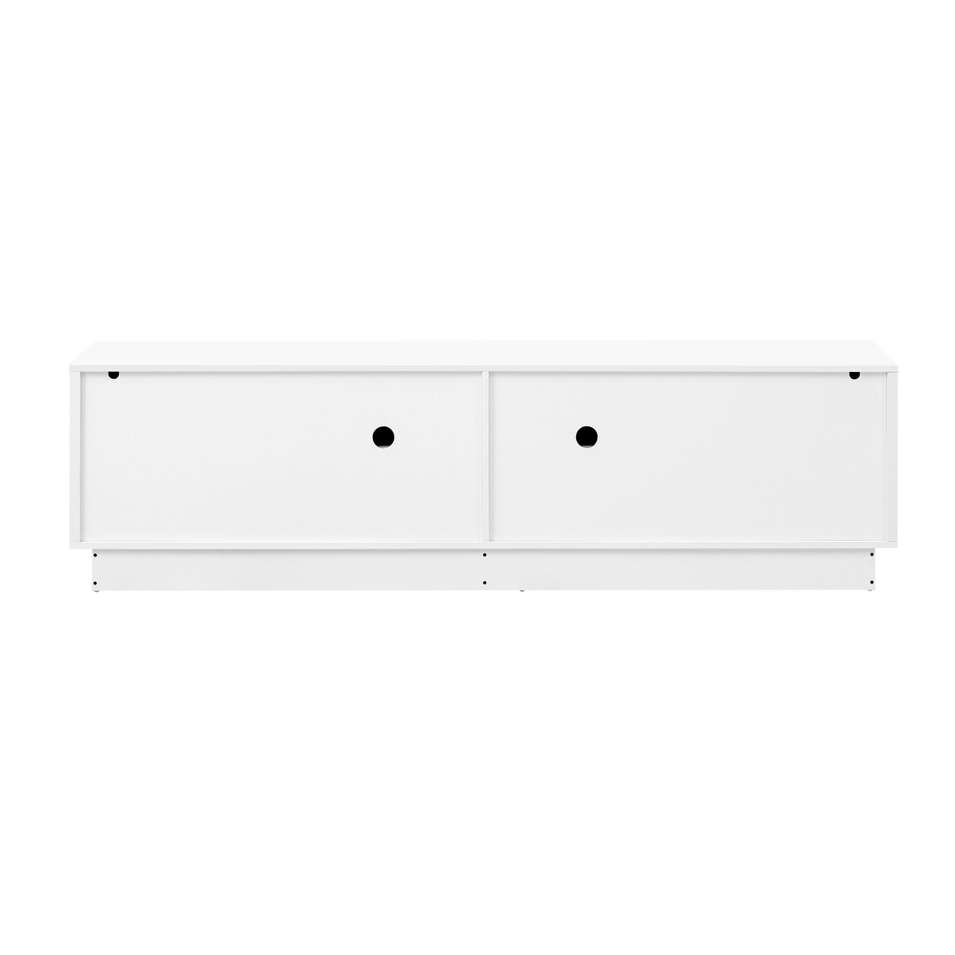 U-Can Wave Design Cabinet - White, 4 Doors, Adjustable Shelves for Living Room