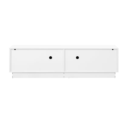 U-Can Wave Design Cabinet - White, 4 Doors, Adjustable Shelves for Living Room