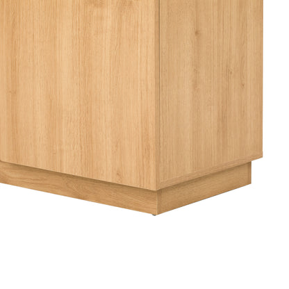 Oak Storage Cabinet with Marble Top - 74.8" TV Stand for Living Room