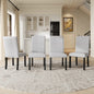 Modern Dining Room Chairs Set of 4, Accent Diner Chairs Upholstered Fabric Side Stylish Kitchen Chairs with Solid Wood Legs and Padded Seat - Beige