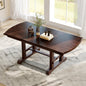 59"-77" Extendable Dining Table, Farmhouse Wooden Kitchen Table with Removable Leaf, Large Expanding Table for 4-8 (Cherry)