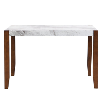 Modern White Dining Table - Seats 4, Rubber Wood for Dining Room