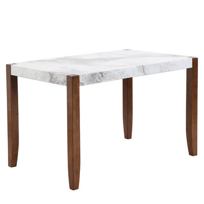 Modern White Dining Table - Seats 4, Rubber Wood for Dining Room