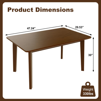 Walnut Farmhouse Dining Table - Seats 4, Retro Style for Dining Room