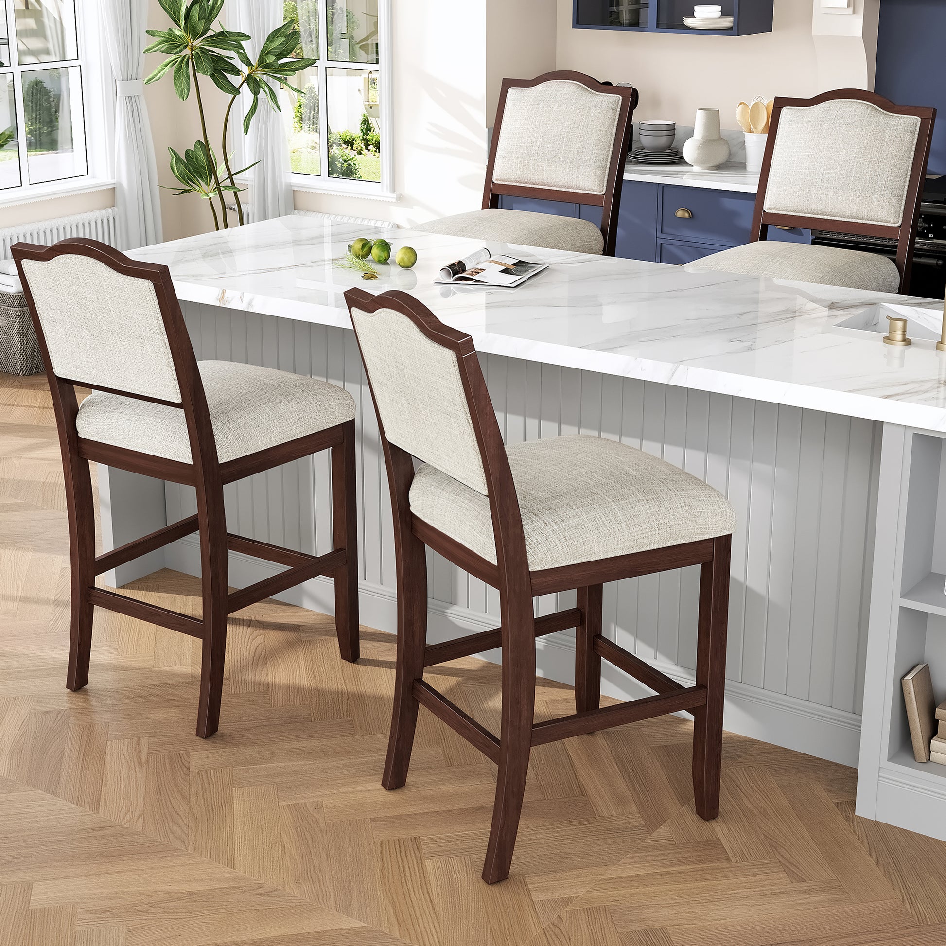 Cherry Bar Stools Set of 2 - Kitchen Island Seating