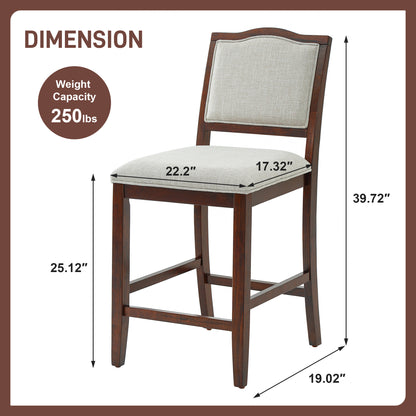 Cherry Bar Stools Set of 2 - Kitchen Island Seating