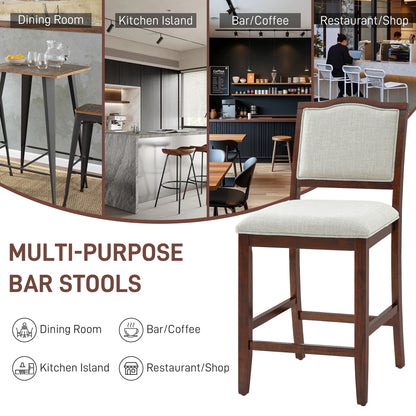 Cherry Bar Stools Set of 2 - Kitchen Island Seating