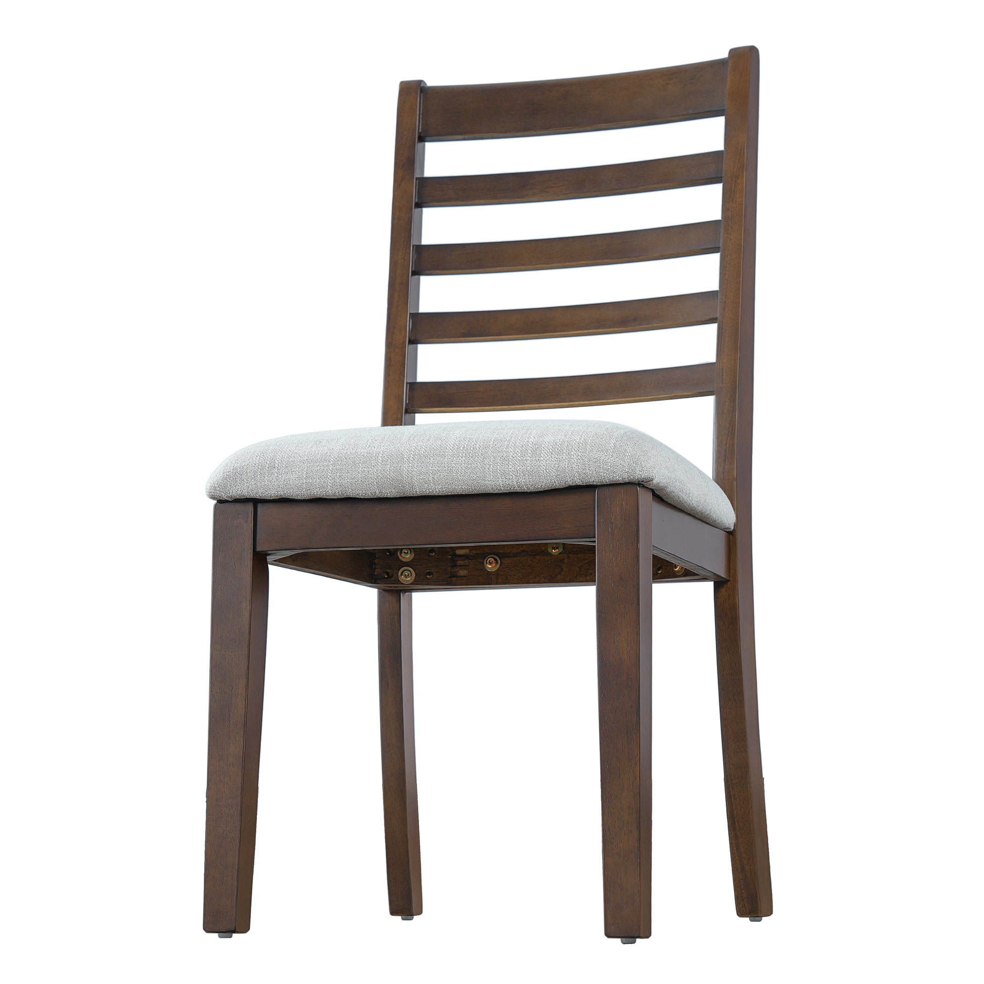 2-Piece Farmhouse Dining Chairs Set - Walnut, Upholstered Classic Chairs