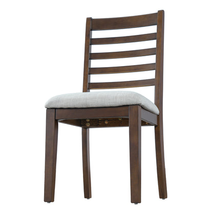 2-Piece Farmhouse Dining Chairs Set - Walnut, Upholstered Classic Chairs