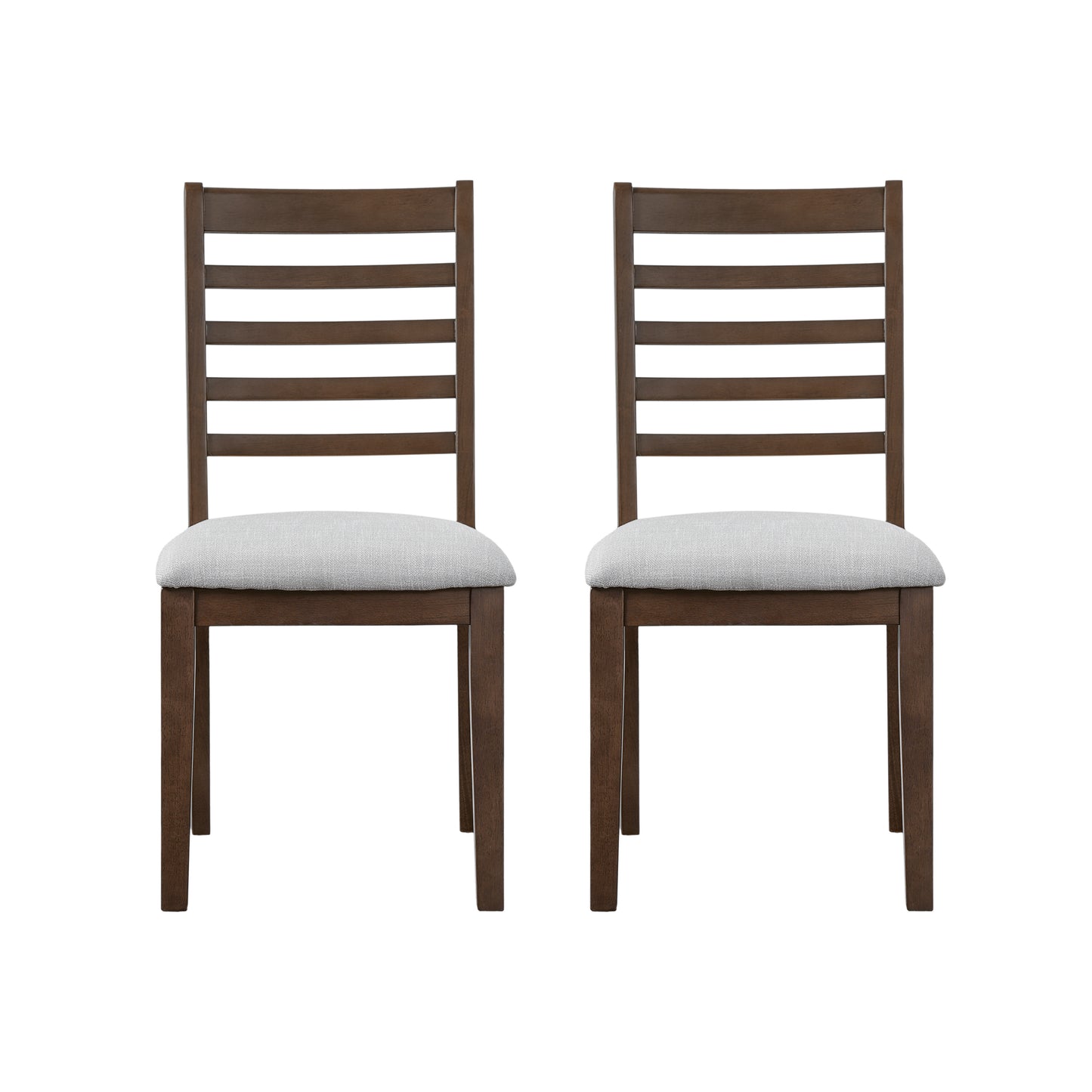 2-Piece Farmhouse Dining Chairs Set - Walnut, Upholstered Classic Chairs