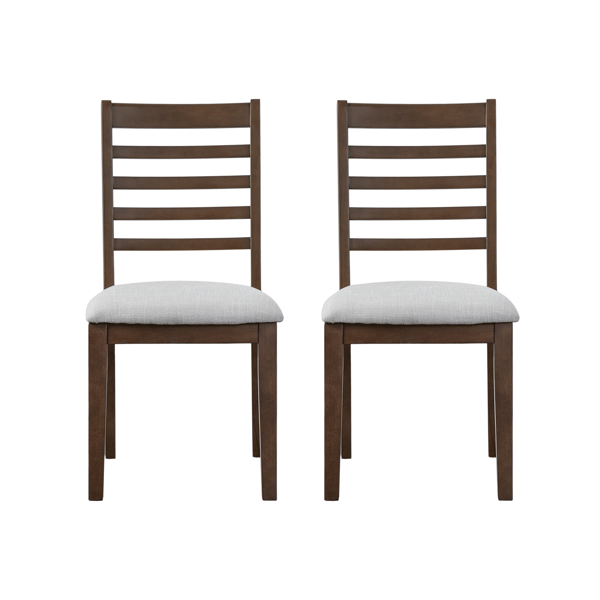 2-Piece Farmhouse Dining Chairs Set - Walnut, Upholstered Classic Chairs