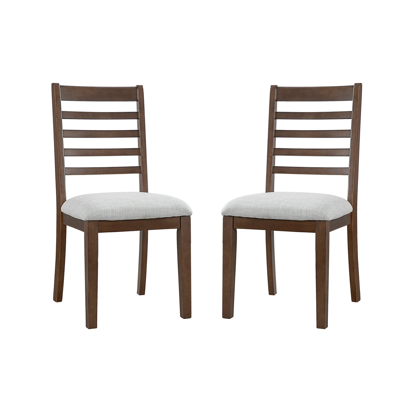 2-Piece Farmhouse Dining Chairs Set - Walnut, Upholstered Classic Chairs