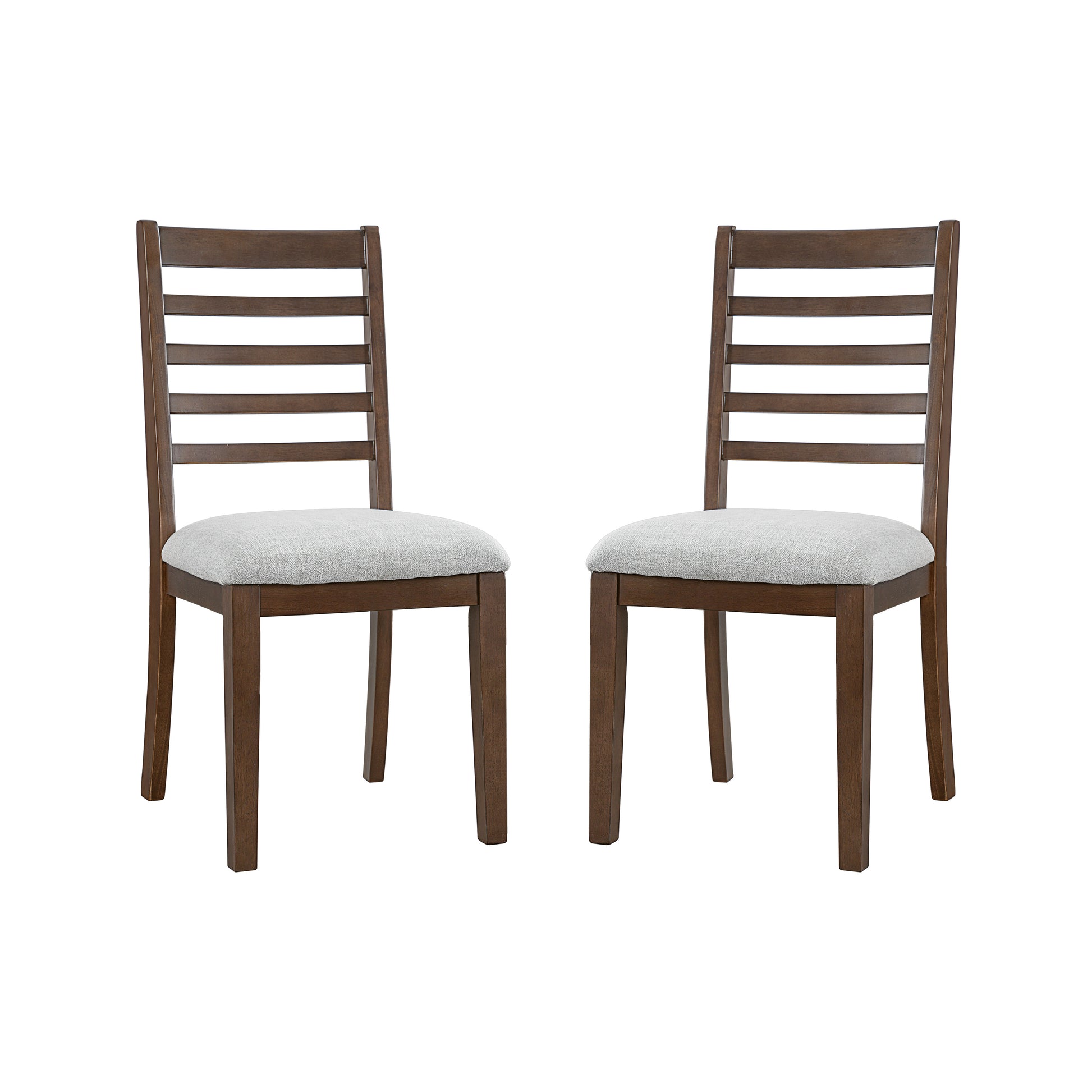 2-Piece Farmhouse Dining Chairs Set - Walnut, Upholstered Classic Chairs