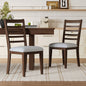 2-Piece Farmhouse Dining Chairs Set, Upholstered Dining Chairs with High Ladder Back, Classic Armless Chairs for Kitchen, Bedroom & Living Room, Walnut